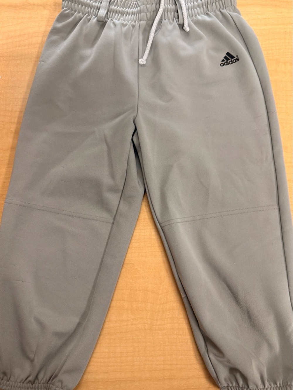 Adidas Kids Light Gray Drawstring Baseball Pants like new size s